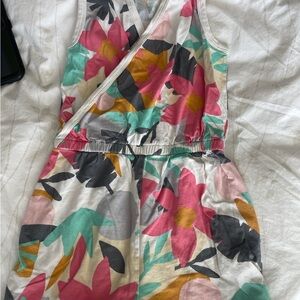 Tea Collection Floral Sleeveless Romper in Pink, Mint, Mustard, Gray